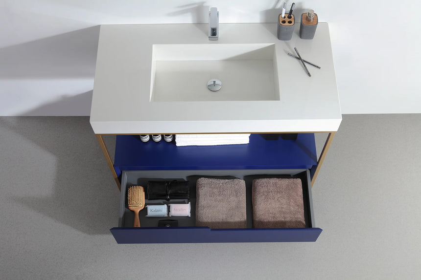 42 inch Tessile Bathroom Vanity Blue