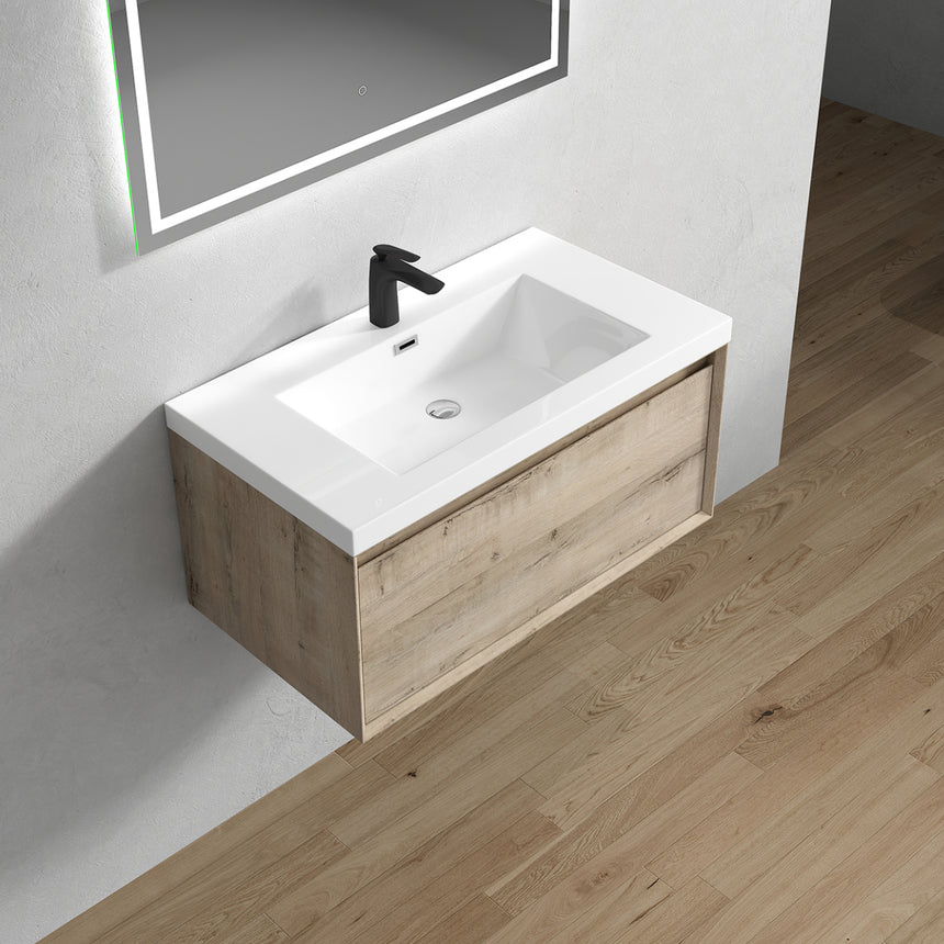 42 inch Vitolo Floating Vanity Natural Oak