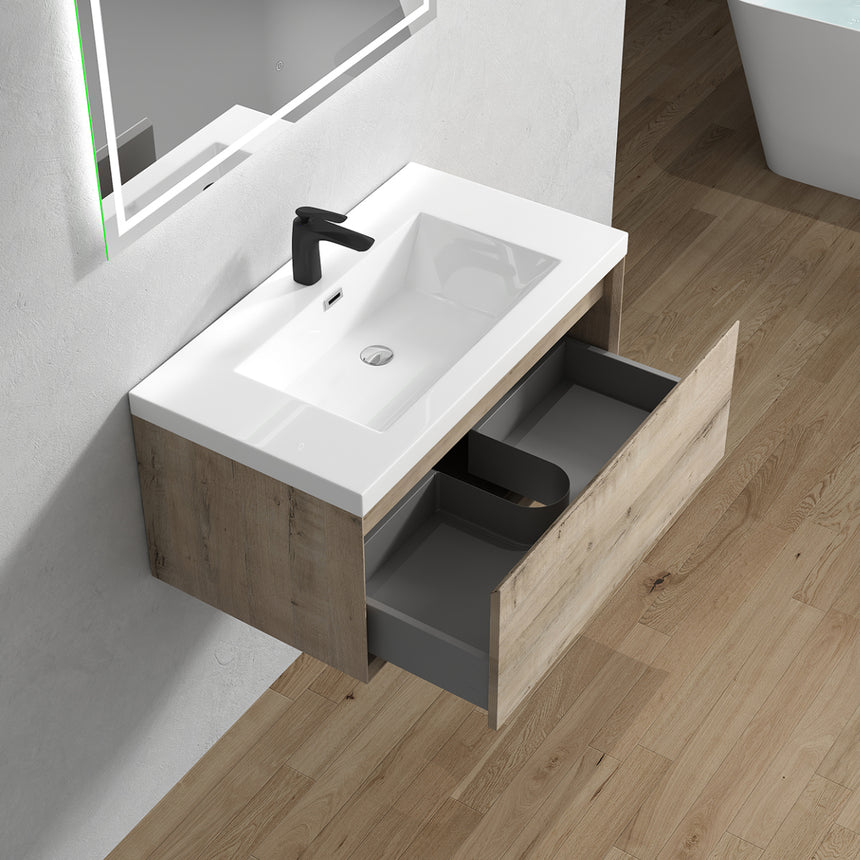 42 inch Vitolo Floating Vanity Natural Oak