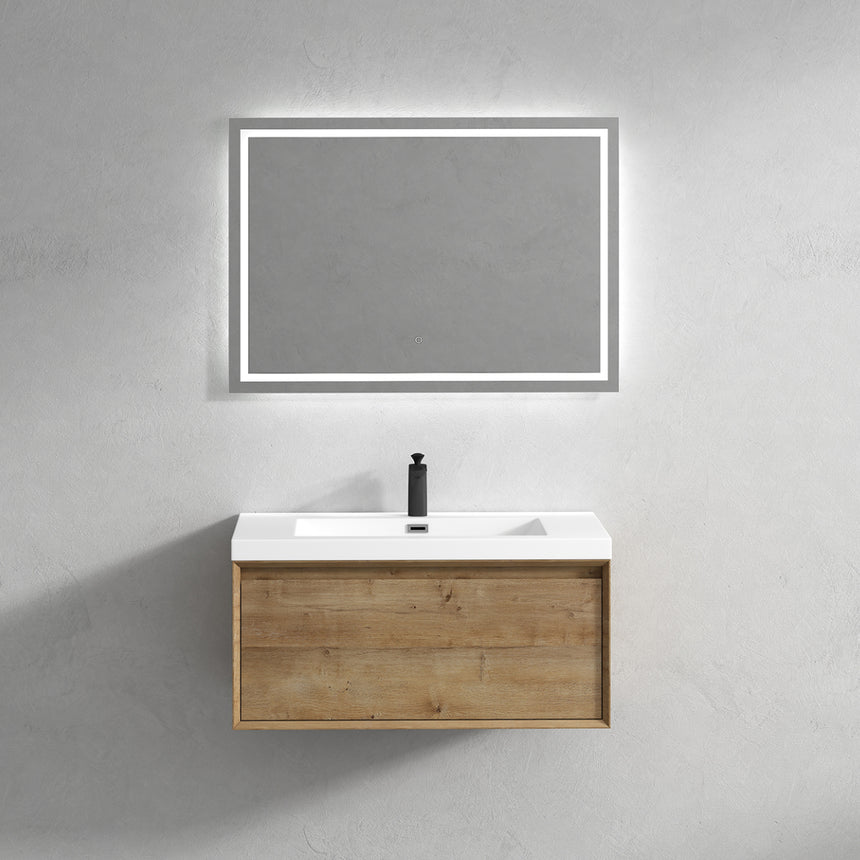 42 inch Vitolo Floating Vanity Natural Oak