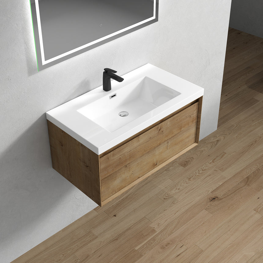 42 inch Vitolo Floating Vanity Natural Oak