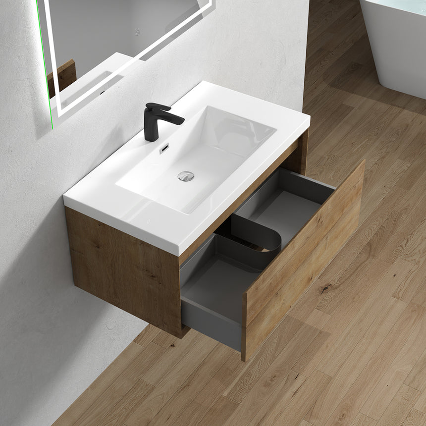 42 inch Vitolo Floating Vanity Natural Oak