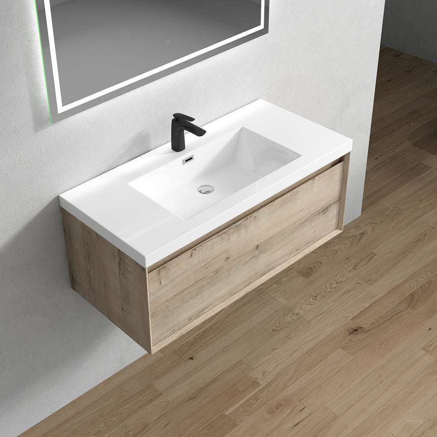 42 inch Vitolo Floating Vanity Natural Oak