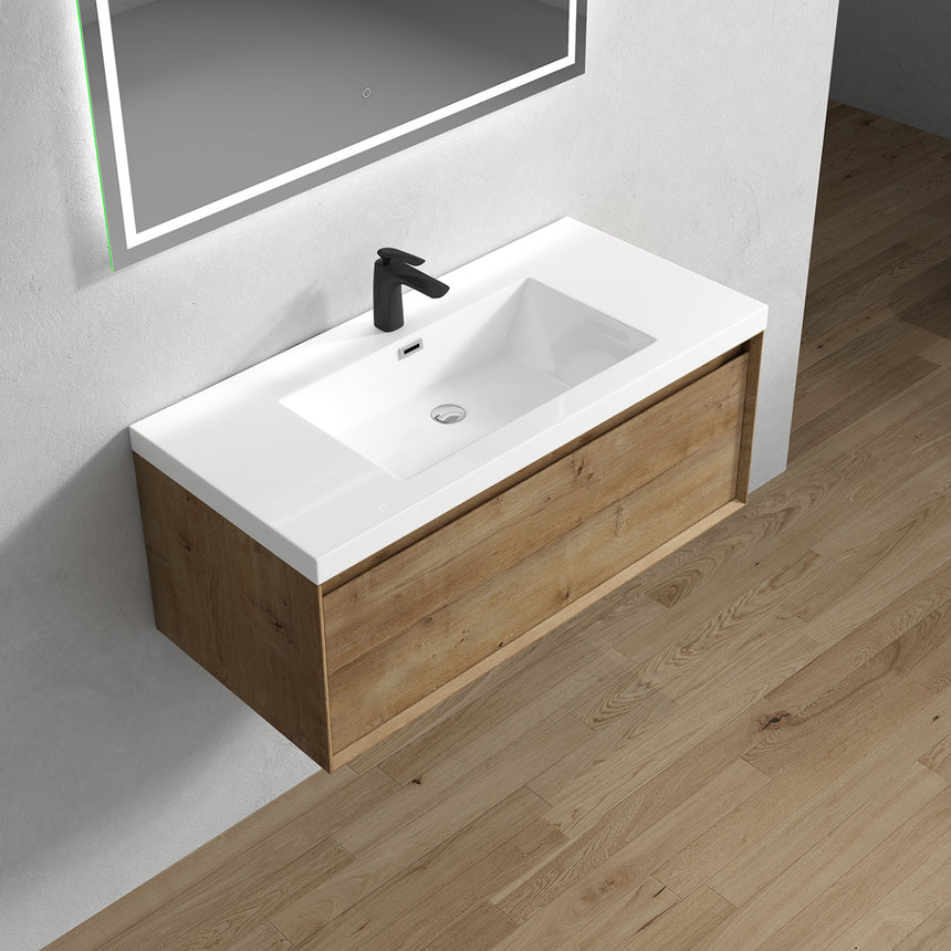 42 inch Vitolo Floating Vanity Natural Oak