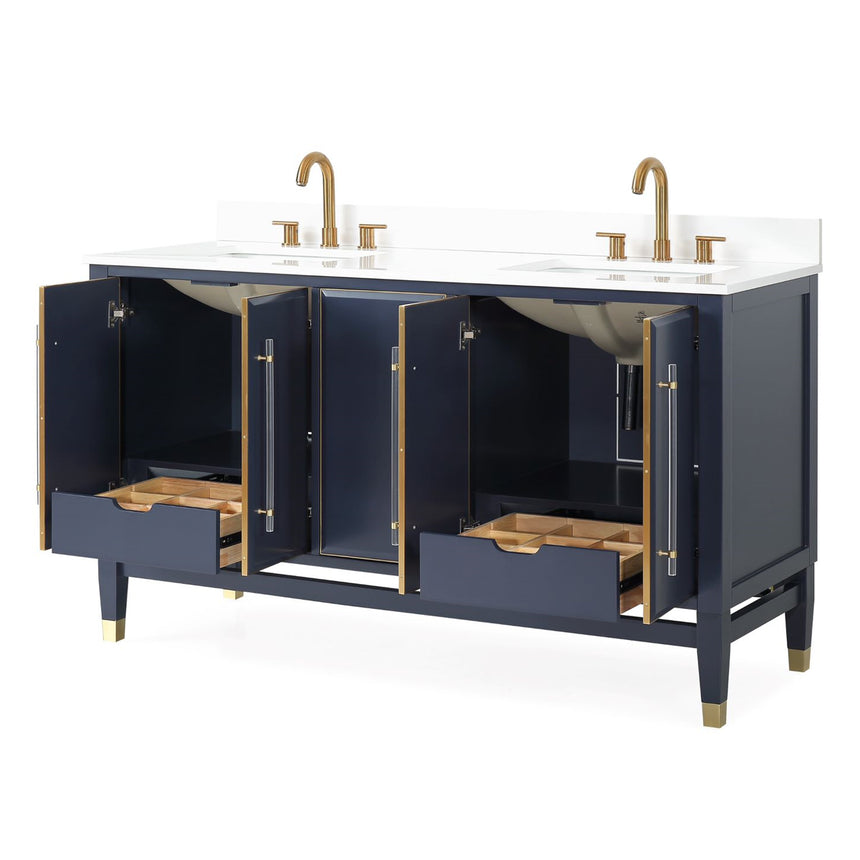 60D inch Wyeth Modern Vanity Blue White top