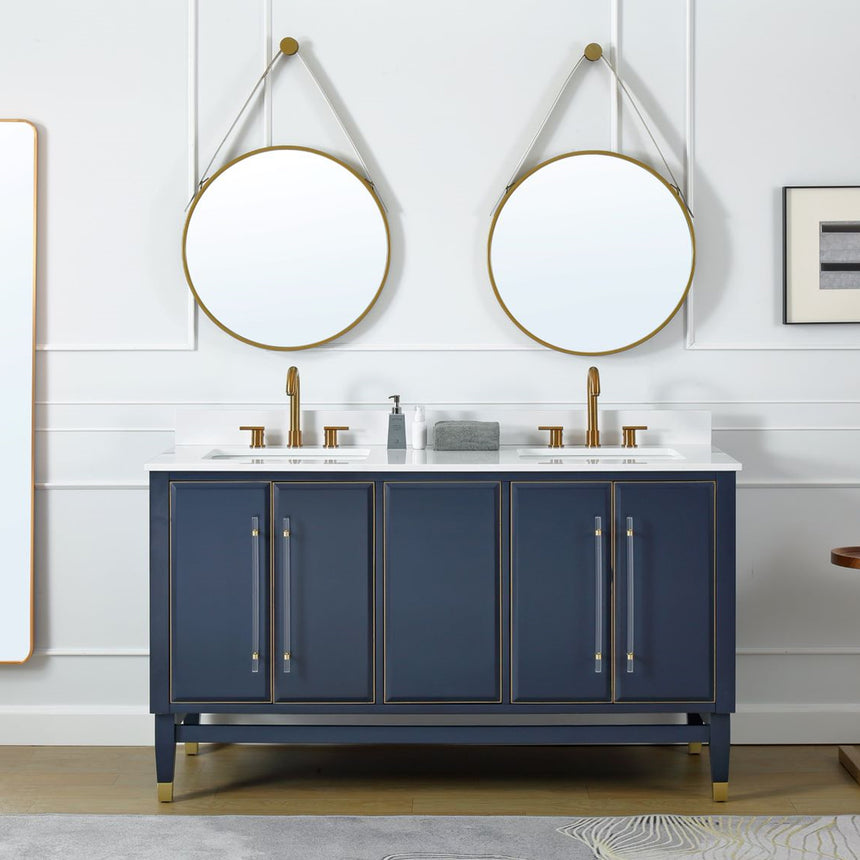 60D inch Wyeth Modern Vanity Blue White top