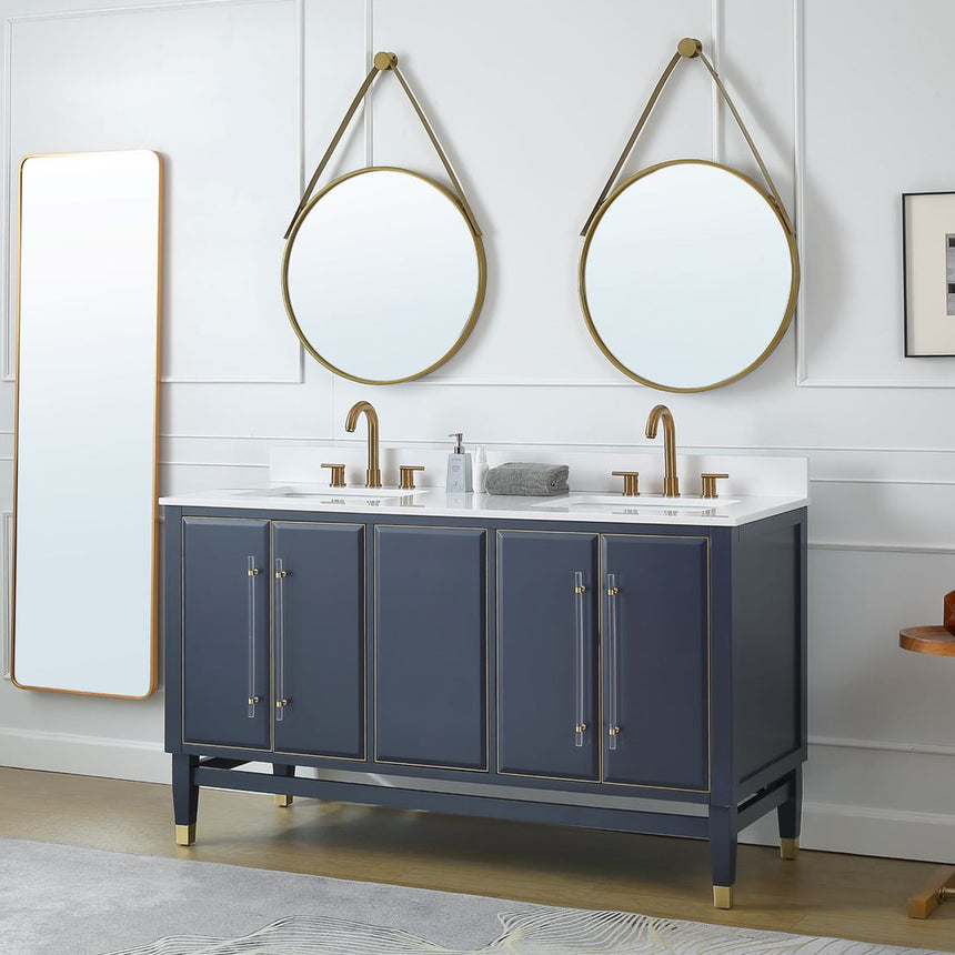 60D inch Wyeth Modern Vanity Blue White top