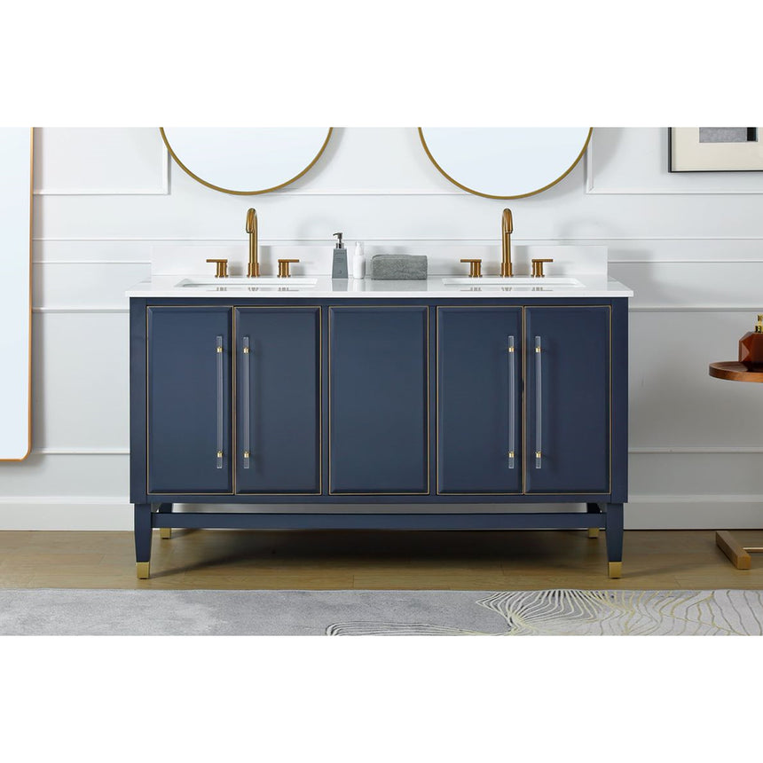 60D inch Wyeth Modern Vanity Blue White top