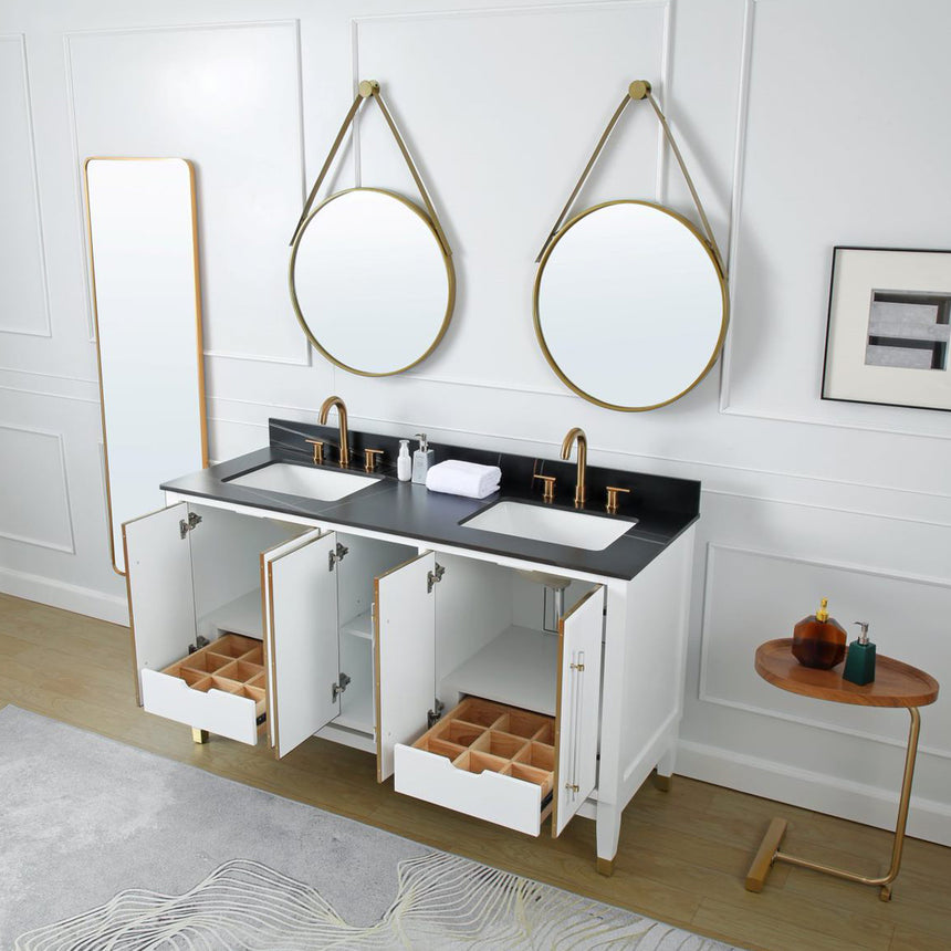 60D inch Wyeth Modern Vanity Blue White top