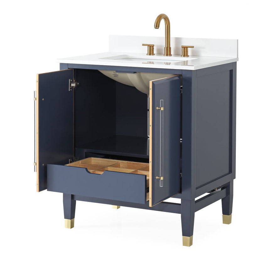 60D inch Wyeth Modern Vanity Blue White top