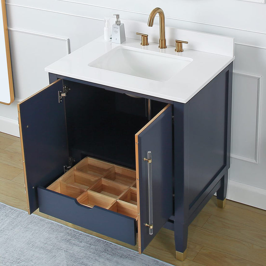 60D inch Wyeth Modern Vanity Blue White top