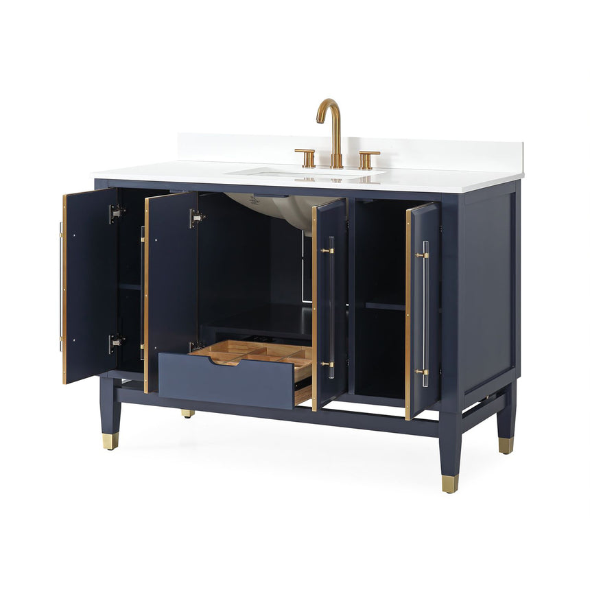 60D inch Wyeth Modern Vanity Blue White top