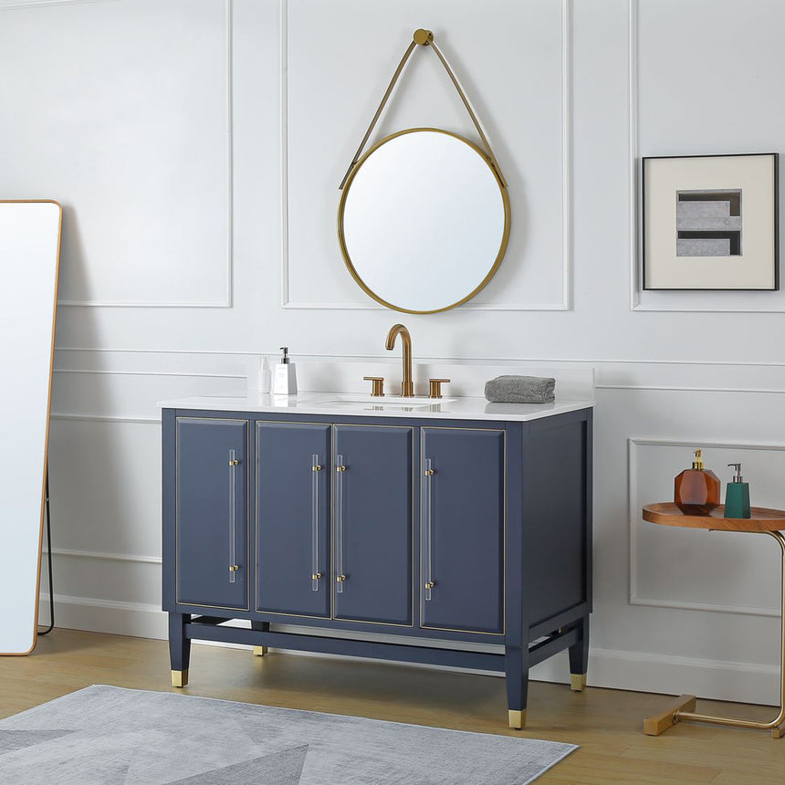 60D inch Wyeth Modern Vanity Blue White top