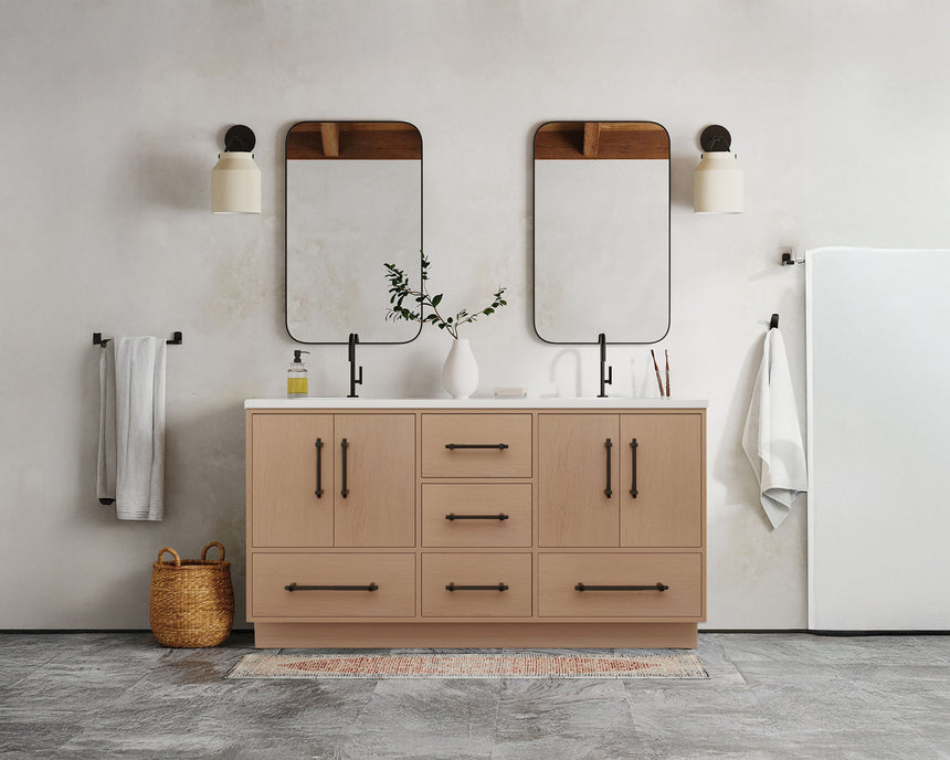 Belgian Mid-Century Modern Vanity Japandi-Inspired Finishes