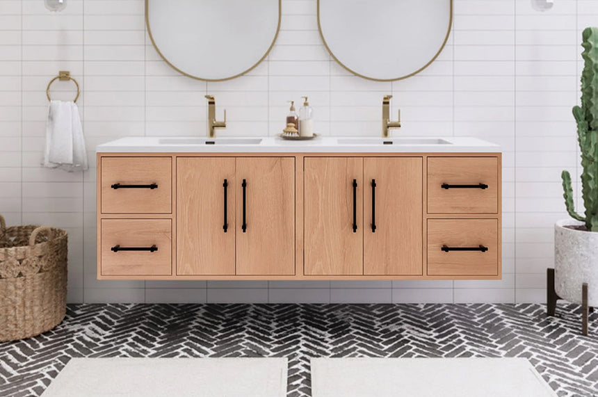 Belgian Mid-Century Modern Vanity Japandi-Inspired Finishes