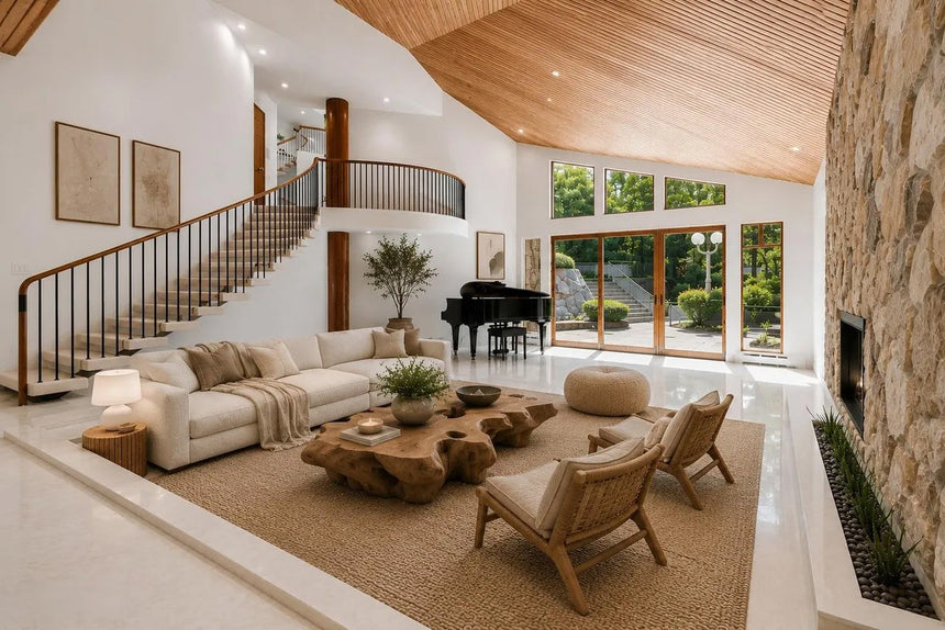 Sands Point Mid-Century Modern Home Living Room