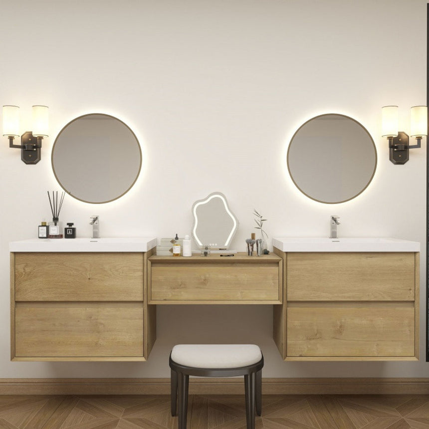 60 inch Sottile Floating Vanity Sink White Oak