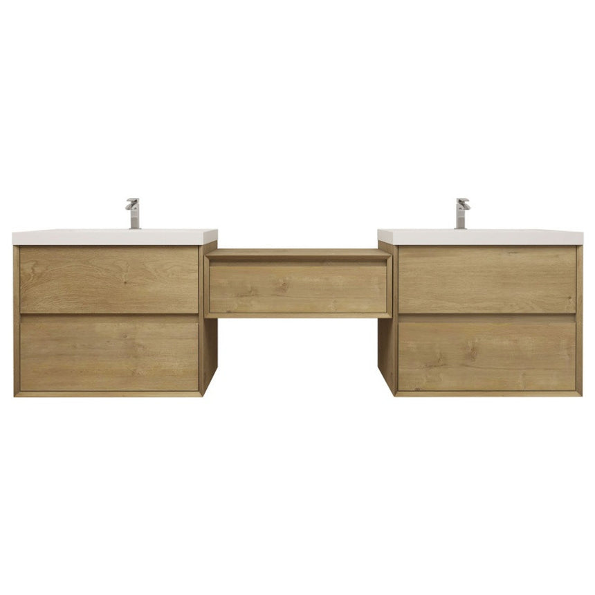 60 inch Sottile Floating Vanity Sink White Oak