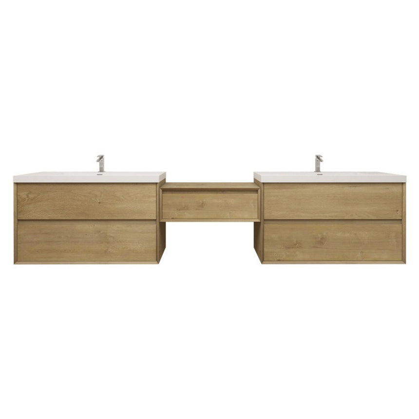 60 inch Sottile Floating Vanity Sink White Oak