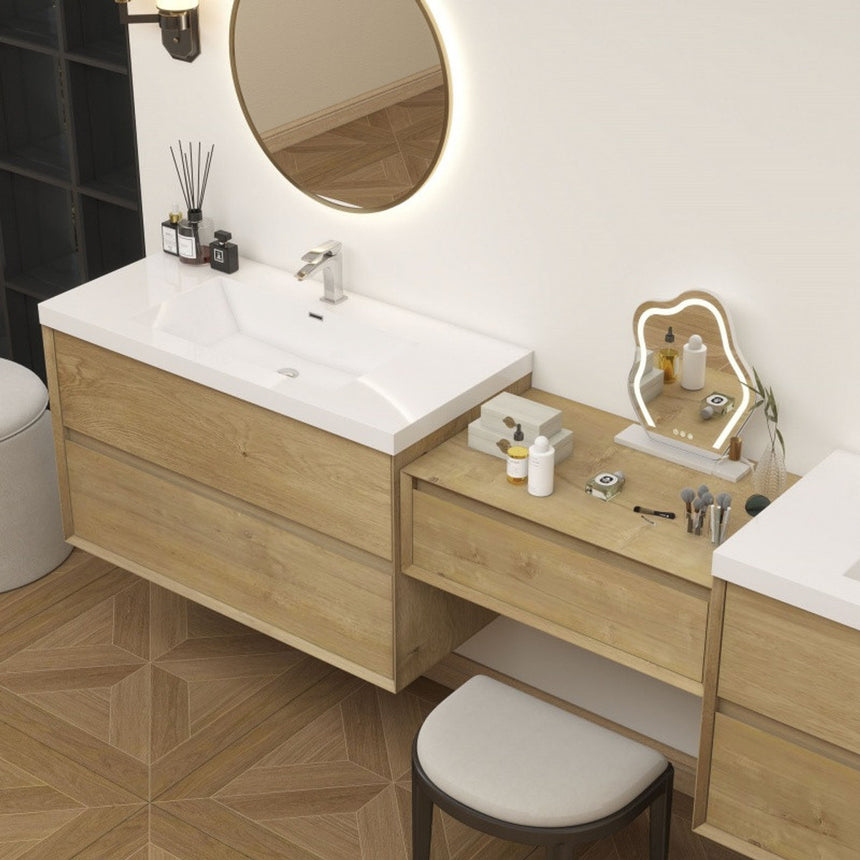 60 inch Sottile Floating Vanity Sink White Oak