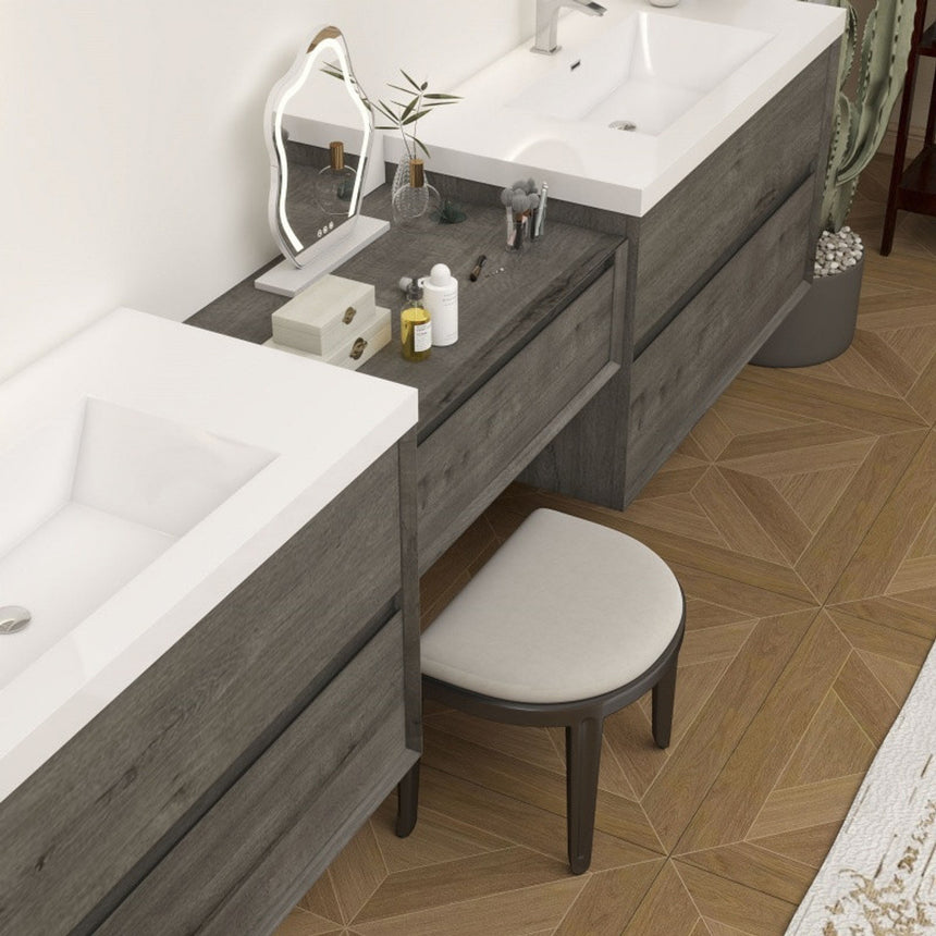 60 inch Sottile Floating Vanity Sink White Oak