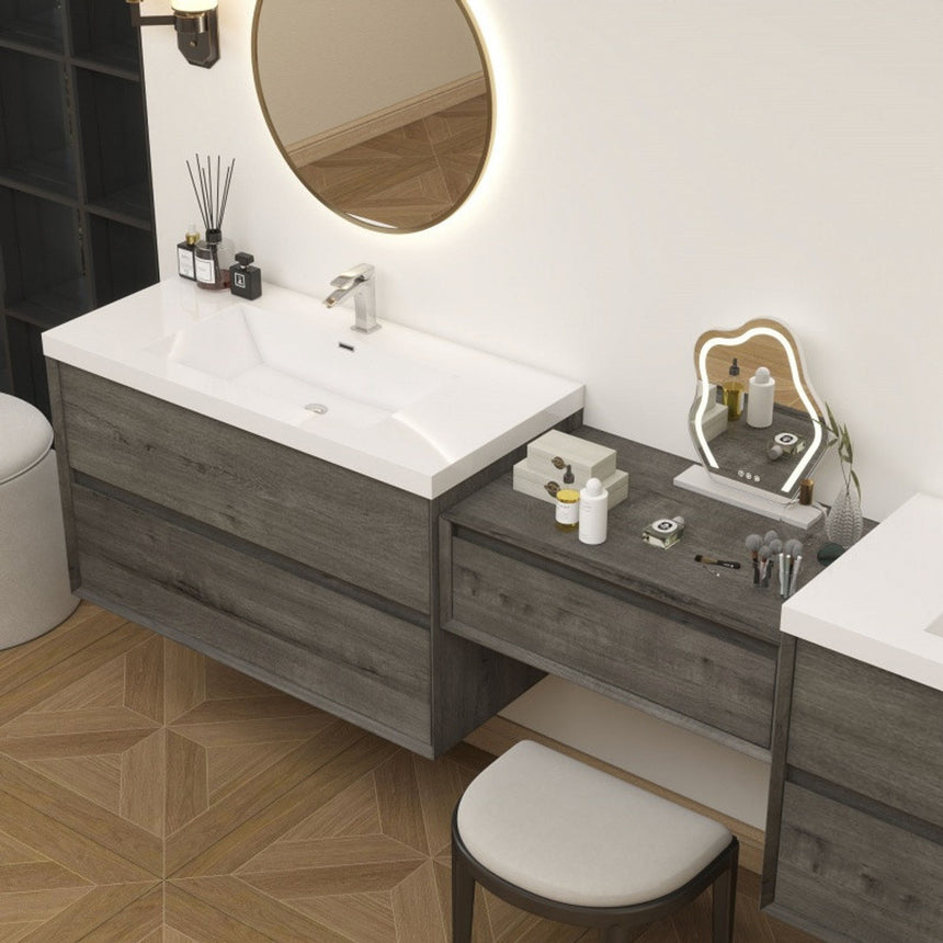 60 inch Sottile Floating Vanity Sink White Oak