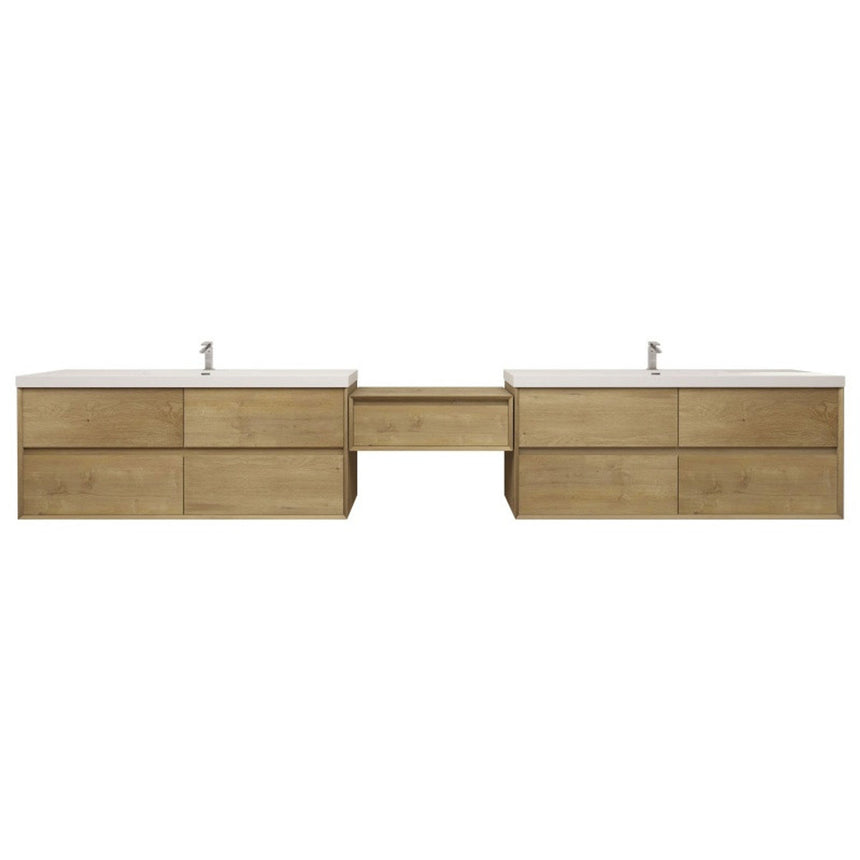 60 inch Sottile Floating Vanity Sink White Oak