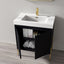 30 inch Bayford modern vanity black open drawers