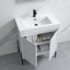 30 inch Bayford modern vanity white open drawers