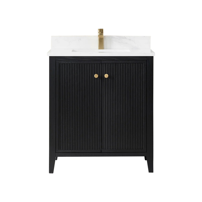 Bathroom vanity with double sink, mirrors, and towels in a well-lit room.