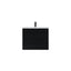 Black Fluted Vanity with a white top on a white background