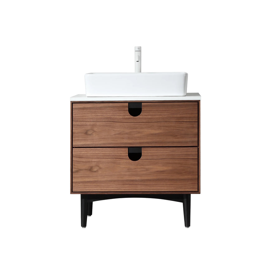 Bathroom vanity with two sinks, mirrors, and decorative elements.
