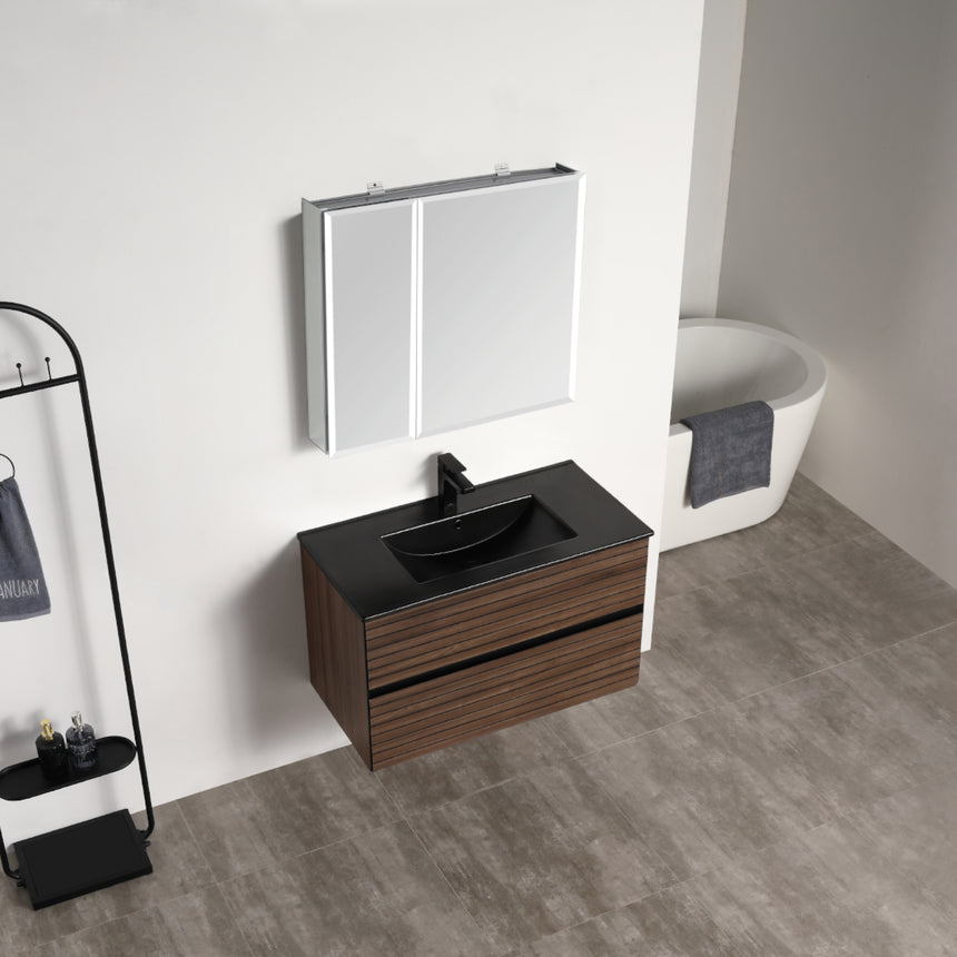 60 inch Sottile Floating Vanity Sink White Oak