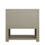 Beige wooden vanity back view