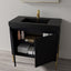 36 inch Bayford modern vanity black black open drawers