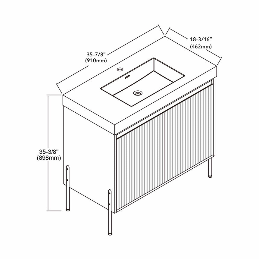 48D inch Bayford modern vanity Walnut