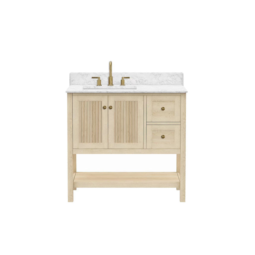 48 inch Chivery Modern Vanity in Light Oak Finish