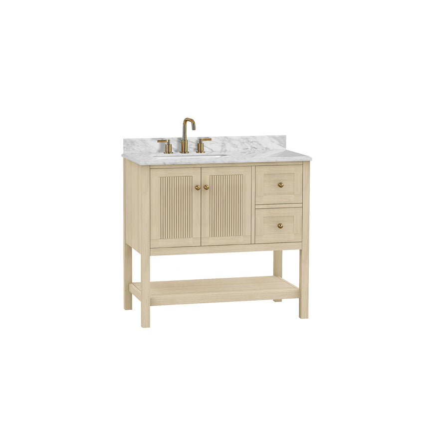 48 inch Chivery Modern Vanity in Light Oak Finish