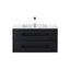 36 inch Black Floating Vanity in white background