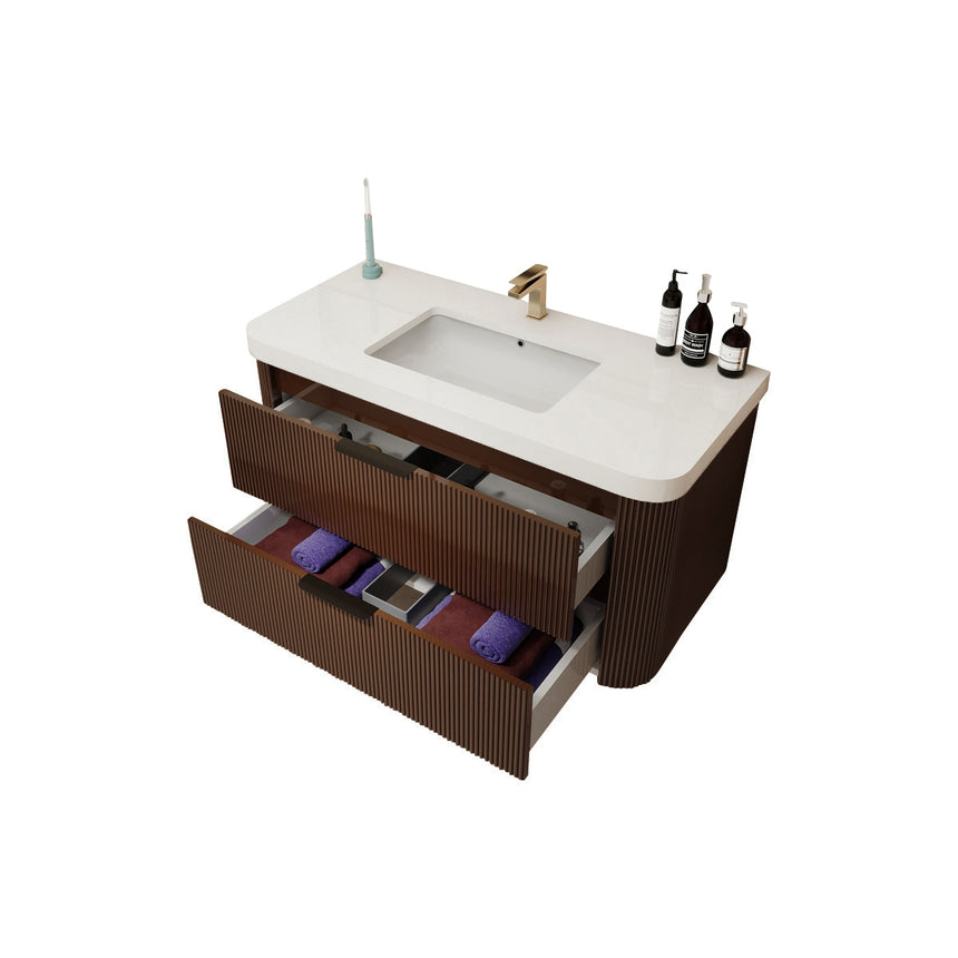 Livia Fluted Floating Vanity Cover