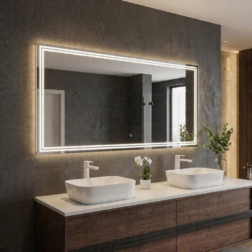 LED Mirror in a Modern bathroom