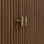 Wooden door with a gold handle
