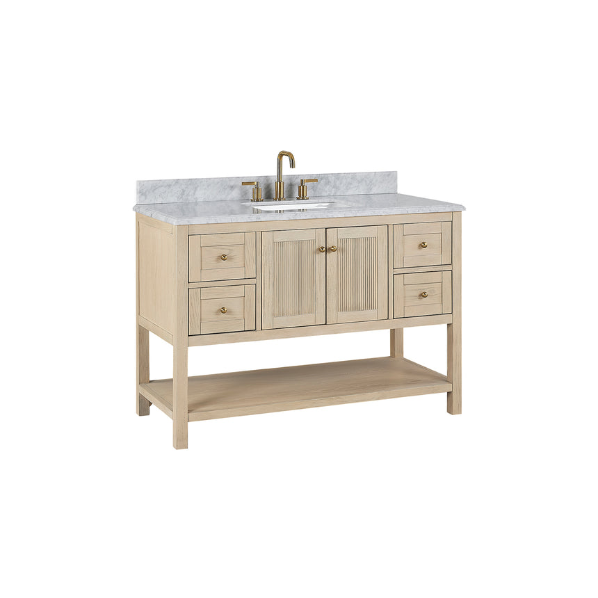 48 inch Chivery Modern Vanity in Light Oak Finish