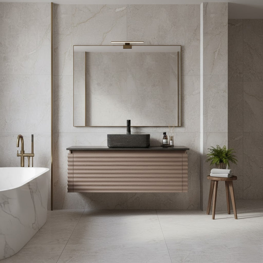 60 inch Orizzon Floating Vanity Chestnut