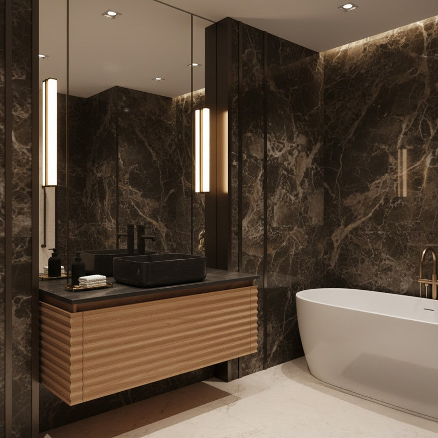 60 inch Orizzon Floating Vanity Chestnut