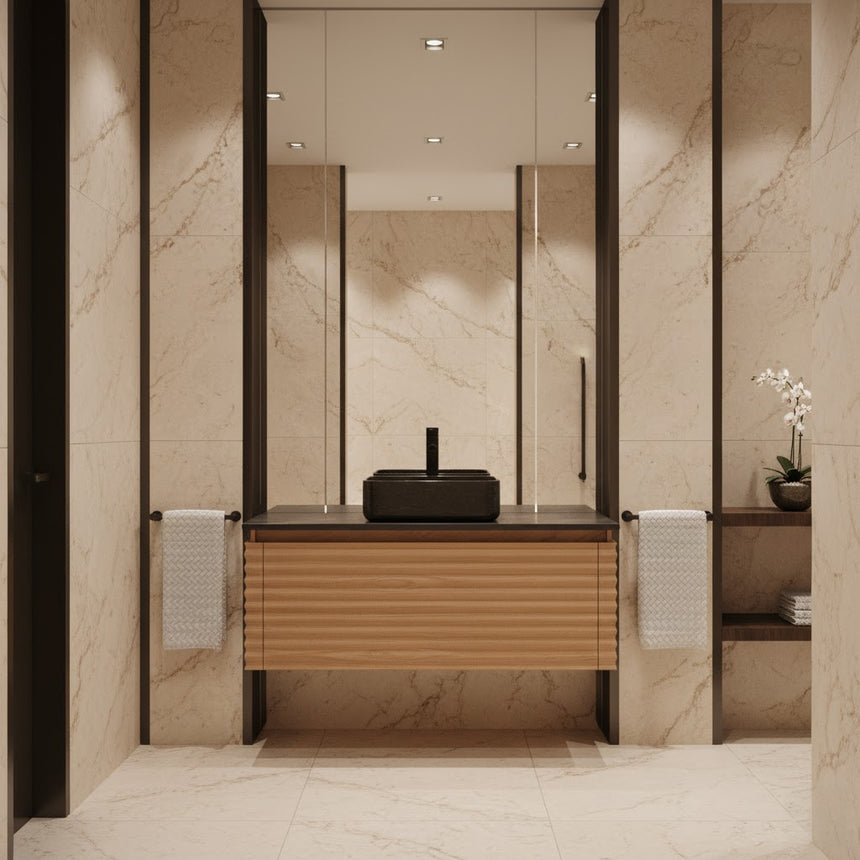 60 inch Orizzon Floating Vanity Chestnut