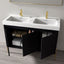 48D inch Bayford modern vanity black open drawers