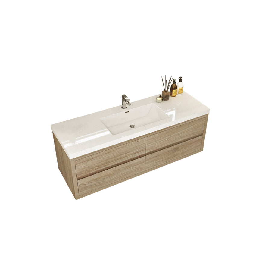 72 inch Andorra Floating Vanity American Yellowwood