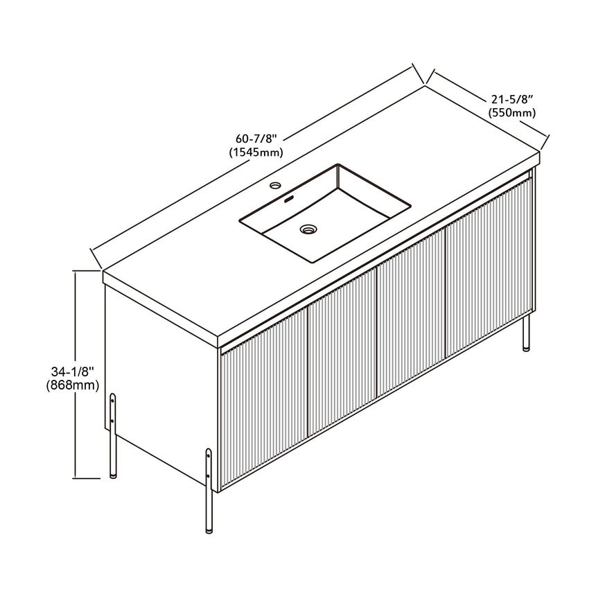 48D inch Bayford modern vanity Walnut