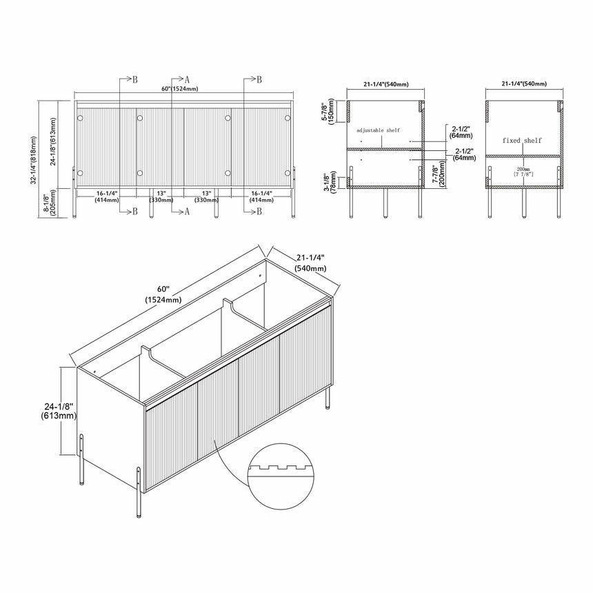 Bayford Modern Vanity (18"-72")